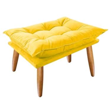 Imagem de Puff Suede Decorativo Sala de Estar(Amarelo)