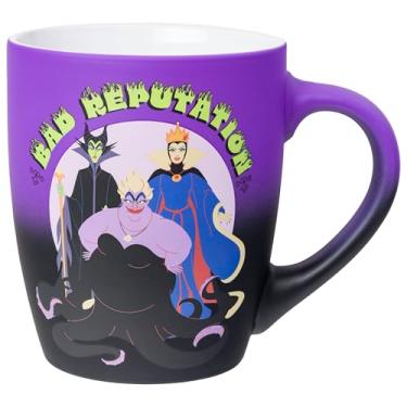 Imagem de Silver Buffalo Caneca de cerâmica jumbo Disney Villains Bad Reputation com Malévola, Úrsula e a Rainha Mal, 740 ml
