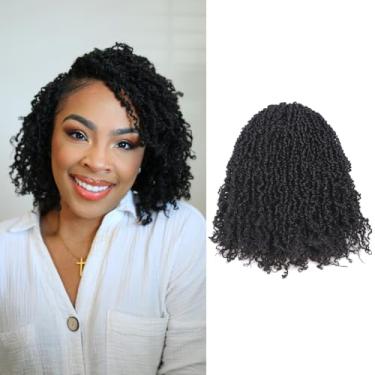 Imagem de GIX Cabelo de crochê Yanky Twist - 15 cm, 8 pacotes (30 fios/peças) marrom escuro pré-torcido fofo primavera mini torcido curto Bob Passion Twist, tranças de crochê trançadas (15 cm, 2#-8P)