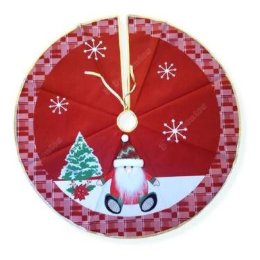 Imagem de Saia Tapete Árvore De Natal Com Estampa De Papai Noel 3D - D'PRESENTES