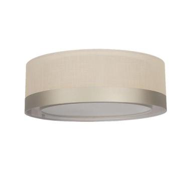 Imagem de Luminária de Teto Plafon Cúpula Dupla Detalhe Bronze 50x16 - Tom Luz I