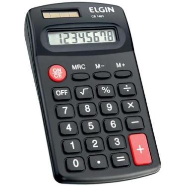 Imagem de Calculadora de Bolso 8 DIG SOLAR/PILHA AA Preta - ELGIN