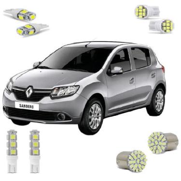 Imagem de Kit Lâmpadas Led Sandero Logan Teto Placa Ré Farolete - Bluelion