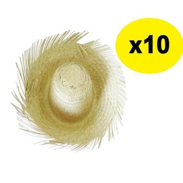 Imagem de 10 Chapéus Desfiado de Palha Festa Junina Caipira Adulto - Lynx produç