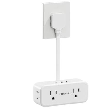 Imagem de Cabo de extensão TESSAN Thin Flat Plug Power Strip 15 cm 4 tomadas