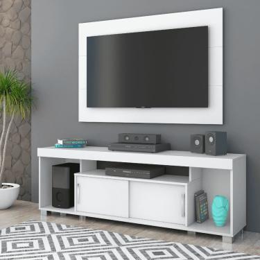 Imagem de Combo Pierre Branco Rack e Painel TV até 55" Sala de Estar