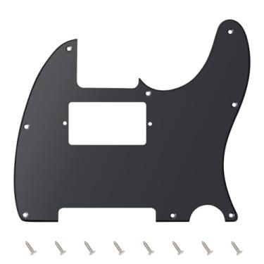 Imagem de Banworks 1 Ply Tele HS/HH Pickguard 8 furos para guitarra elétrica Pickguard placa para USA/Mexican Fender Modern Style Standard Tele Telecaster JT/HB-04 Preto fosco