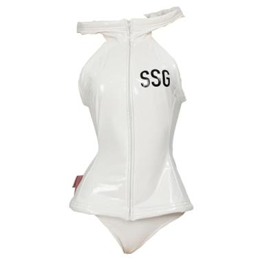 Imagem de haikyuu Colete feminino anime branco com capuz e calcinha com bolsa de cintura pulseira cosplay fantasia (branco, GG)