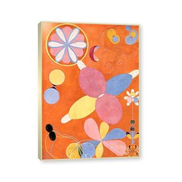 Imagem de Moldura de champanhe. Pôster Hilma Af Klint, (Os dez maiores, nº 04), reproduções de pinturas famosas, imagem de arte abstrata para sala de estar quarto decoração de casa. 40 x 56 cm-15,7 x 20,1 pol