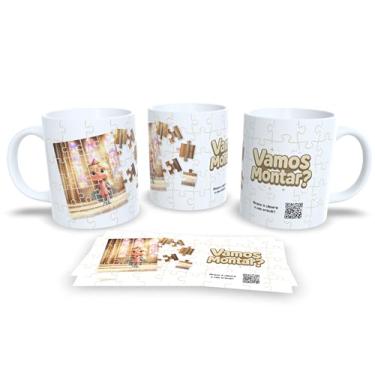Imagem de Caneca para dia das crianças com Quebra-Cabeça Interativo, Vamos Montar, basta ler o QRCode, e montar o quebra cabeça (Princesas)