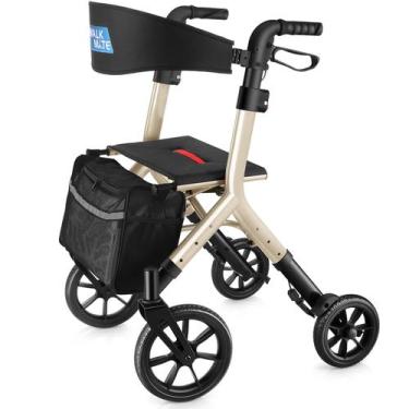 Imagem de Rollator Walker WALK MATE para idosos de 5,3 a 7 pés com assento doura