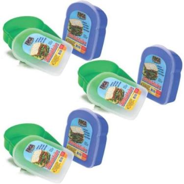 Imagem de Kit 6 Sanduicheiras Organizadora Para Lanche Porta Sanduíche - Ercapla