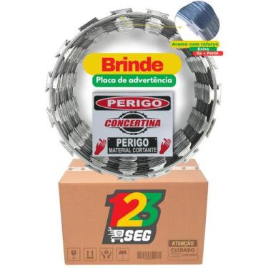 Imagem de Cerca Arame Concertina Diâmetro 30 Centímetros Rende 10 Metros de comp