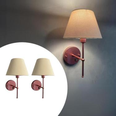 Imagem de Kit 2 Arandelas De Parede Clássica interna Com Interruptor Cúpula Ref 