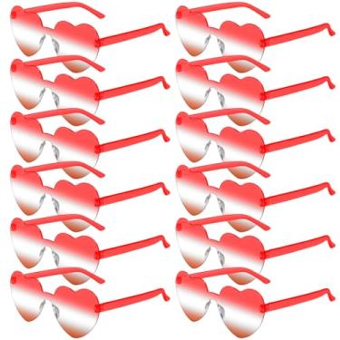 Imagem de RTBOFY 12 peças de óculos de sol de coração para festa de Natal para mulheres