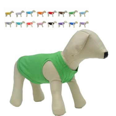 Imagem de Camisetas regatas para animais de estimação 2018 roupas para cachorro roupas em branco Top coletes para cães pequenos, médios e grandes, 100% algodão, colete de verão clássico (M, verde)