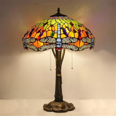 Imagem de Lâmpada De Mesa LED De Vidro Colorido Criativo Retrô Americano Adequado Para Sala De Estar, Estúdio, Quarto, Villa, Iluminação De Decoração De Hotel (Estilo 5)