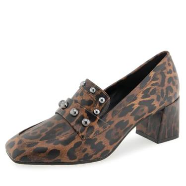 Imagem de Aerosoles Mocassim feminino Izell, Couro sintético leopardo brilhante tabaco, 36