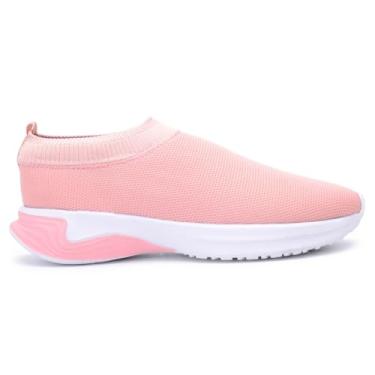 Imagem de Tênis Meia Feminino Flexível Leve Calce Fácil Respirável Macio Confort (Rosa, BR, Adulto, Numérico, 33)