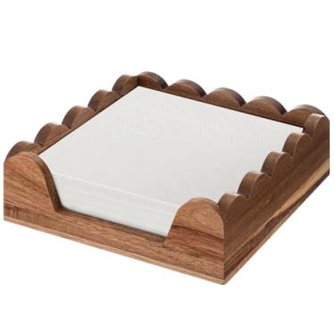 Imagem de AceOrbit Suporte de guardanapo recortado para convidados bandeja de suporte de toalha de hóspede de madeira para banheiro bandeja de toalha de mão descartável para cozinha casamentos hotéis (quadrado)