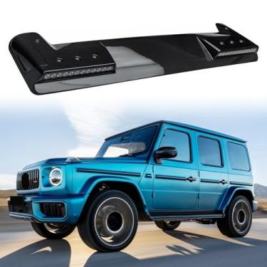 Imagem de Barra de luz de teto frontal de fibra de carbono com 2 lâmpadas LED DRL compatível com Mercedes Benz G Class W465 G63 G550 G500 G580 G450d 2025 2026