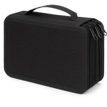 Imagem de Estojo Escolar Grande com 4 Divisórias, Capacidade para 72 Lápis ou Caneta-QHS (Preto)