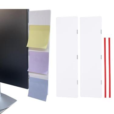 Imagem de PATIKIL 2 peças de quadro de notas, suporte magnético branco de 28 cm, acessório lateral para anotações, acessórios de computador para tela de monitor de computador de escritório em casa