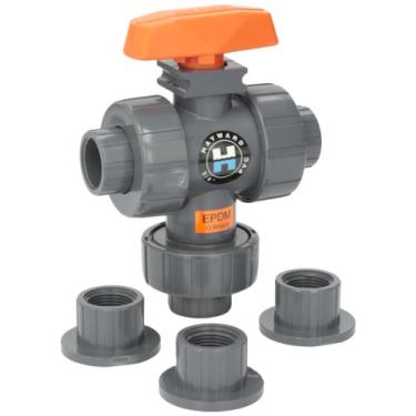Imagem de Hayward TW1075STE Válvula de esfera True Union de 3/4" PVC TW Series 3-Way com vedações EPDM e soquete/conexão de extremidade rosqueada