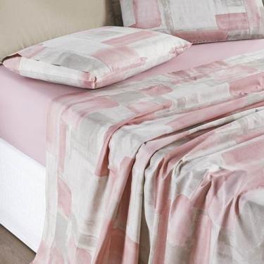 Imagem de Jogo Cama Lençol Maris Casal Padrão Percalle 200 Fios Estampado 4 Peça