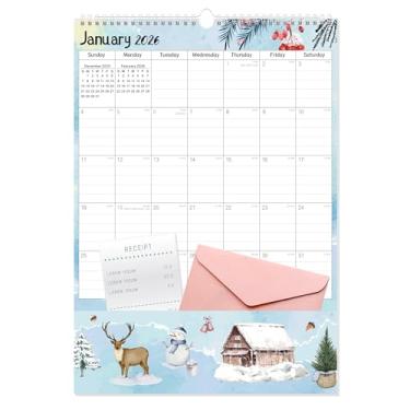 Imagem de GuassLee Calendário de parede estético 2025 com bolsos, calendário de parede mensal vertical de junho de 2025 a maio de 2026, agenda de parede suspensa de 12 meses para escritório, escola