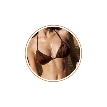 Imagem de Sistble Corrente corporal para mulheres, sutiã biquíni, corrente de cintura de barriga, correntes douradas para o corpo, joias de verão, presentes para mulheres, Normal Size, Aço inoxidável, Sem Pedra
