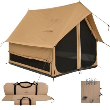 Imagem de WHITEDUCK Tenda Rover Canvas Scout, impermeável, 4 estações de luxo para acampamento ao ar livre e glamping yurt (com tomada de fogão, bege arenito (repelente de fogo e água), 1,8 m x 20 cm)