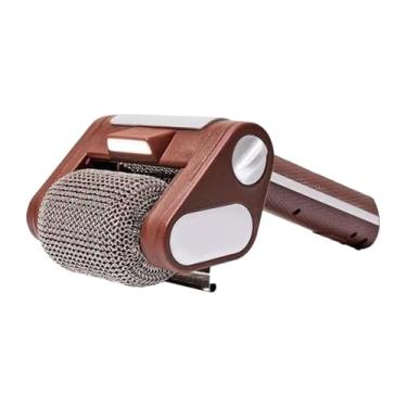 Imagem de KiBcsLic Escova para limpeza de churrasqueiras sem cerdas, escova para limpeza de churrasqueiras com rolo de aço inoxidável de 350 RPM para churrasco, Marrom