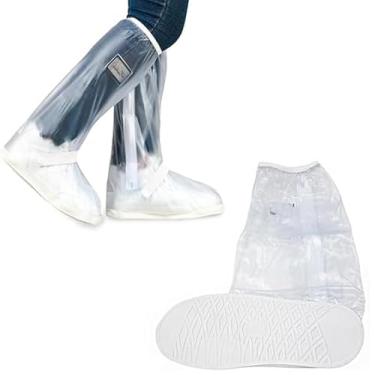 Imagem de Polaina Bota Galocha Impermeável Motoqueiro Moto Solado Chuva Transparente - Tamanho L (40-42)