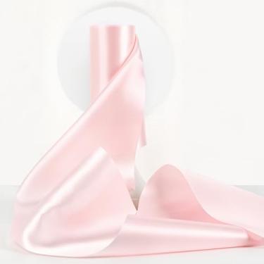 Imagem de HUIHUANG Fita de cetim rosa 15 cm extra larga grossa dupla face fita de cetim para faixas de cadeira, embrulho de presente, laços grandes, artesanato de costura, grinaldas, decoração de casamento de