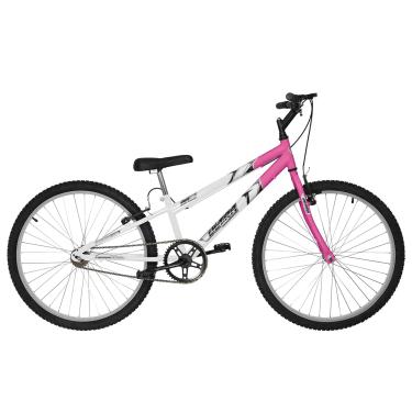 Imagem de Bicicleta de Passeio Ultra Bikes Esporte Bicolor Rebaixada Aro 26 Reforçada Freio V-Brake Sem Marcha Branco/Rosa Feminina