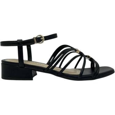 Imagem de Sandália Feminina Casual Social Dia a Dia Passeio Trabalho Detalhes Metalizados Salto Baixo Conforto Ramarim 2548205