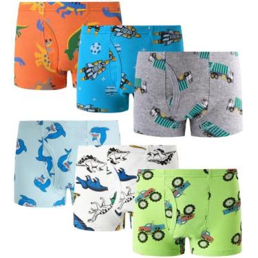 Imagem de Cuecas boxer masculinas Finihen, cuecas infantis de algodão, tamanho 6
