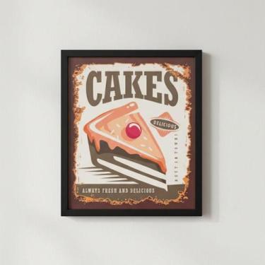 Imagem de Quadro Decorativo Confeitaria Bolo Moldura 25x30 - generica