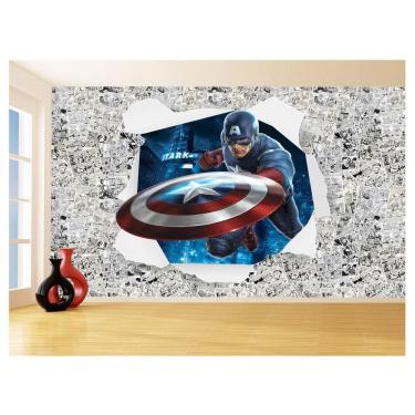 Imagem de Papel De Parede 3D Heróis Página Quadrinhos Hq 3,5M Nhma201