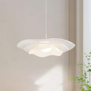 Imagem de Luminária pendente de acrílico branca com flores, luminária pendente romântica com bola de vidro, lustre G9, luminária de teto moderna para quarto, restaurante, sala de estar, escritório