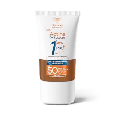 Imagem de Darrow Actine One Protetor Solar Dermatológico Facial FPS 50 Tom 3 Escuro com Ácido Hialurônico Biomimético que Hidrata, Controla a Oleosidade por 12h, Tem Textura Ultraleve, Acabamento natural e Absorção em 1 segundo, 40g