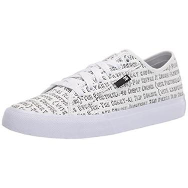 Imagem de DC Tênis de skate masculino casual casual de cano baixo, Branco, 3.5
