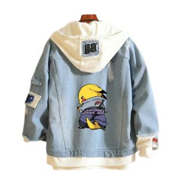 Imagem de Jaqueta jeans estilo casual naruto pikachu cos Sasuke