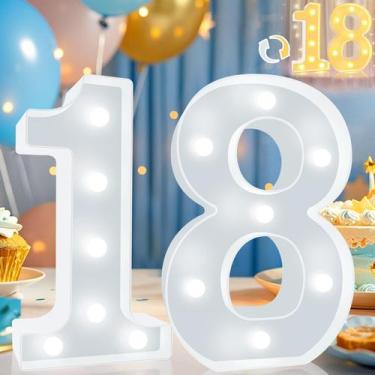 Imagem de Decoração: LED Light Up Numbers, festa de 18 anos de Pooqla