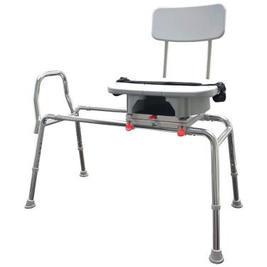 Imagem de Cadeira de Banho Móvel para Idoso com Assento Giratório, suporta até 160 kg, EAGLE HEALTH SUPPLIES 77663, Branco