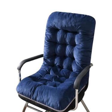 Imagem de GKWW Almofada antiderrapante para cadeira de escritório de balanço com laços almofada macia para assento com suporte alto para dormitório, carro, escritório, pátio (azul marinho)
