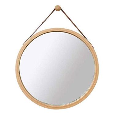 Imagem de Espelho de parede espelhos de banheiro espelho de parede espelho de madeira espelho de pendurar ajustável espelho decorativo para quarto sala de estar moderno (tamanho: 45 cm)