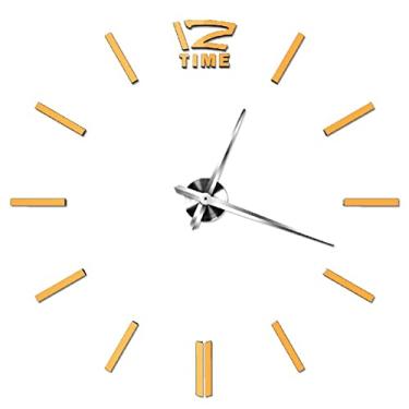 Imagem de WYUYIWH O relógio de parede é bonito e atmosférico, adesivo de relógio de parede de grande número, faça você mesmo, relógios de superfície espelhada 3D (C um)