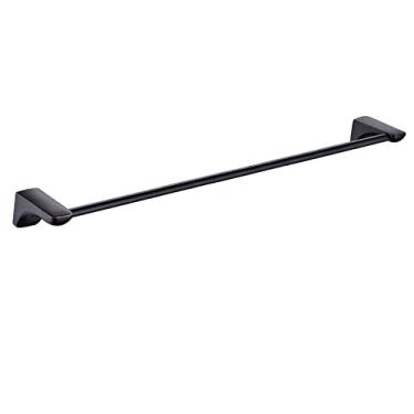 Imagem de Toalheiro preto suporte de toalha montado na parede cabide de toalha autoadesivo sem perfuração aço inoxidável para banheiro, banheiro B50 cm ()